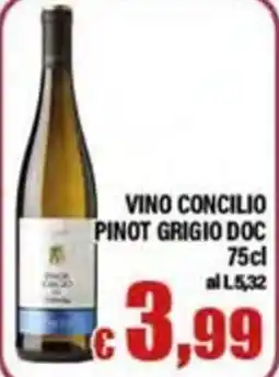 Top Supermercati Vino Concilio Pinot Grigio DOC offerta