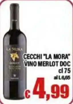 Top Supermercati Cecchi "La Mora" vino merlot doc offerta