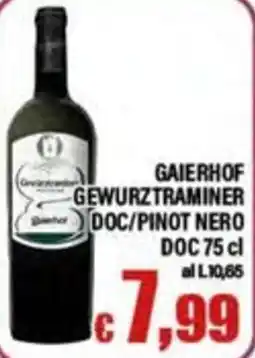 Top Supermercati Gaierhof Gewurztraminer Doc/Pinot Nero offerta