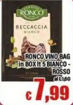 Top Supermercati Ronco vino bag offerta