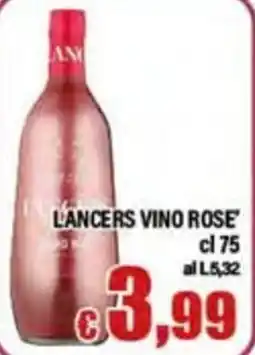 Top Supermercati Lancers Vino Rose' offerta