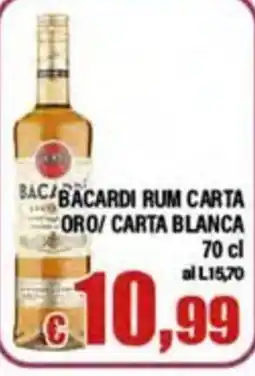 Top Supermercati Bacardi rum carta oro/ carta blanca offerta