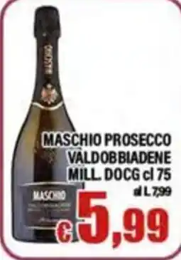 Top Supermercati Maschio Prosecco Valdobbiadene Mill. DOCG offerta