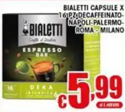 Sacoph Bialetti capsule espresso bar decaffeinato offerta