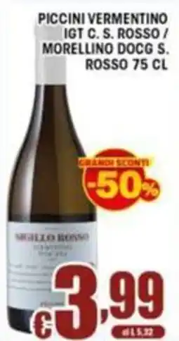 Sacoph Piccini Vermentino IGT C. S. Rosso / Morellino DOCG S. Rosso offerta