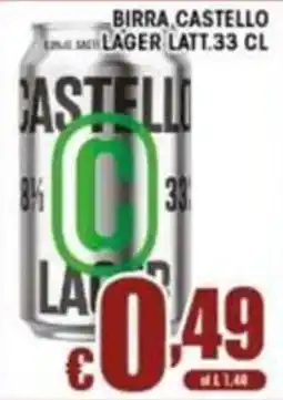 Sacoph Birra Castello Lager offerta