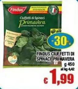 Top Supermercati Findus Ciuffetti di Spinaci Primavera offerta