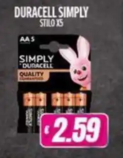 Vitulano Drugstore Duracell Simply Stilo AA 5 offerta