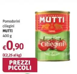 Futura Supermercati Pomodorini ciliegini Mutti offerta