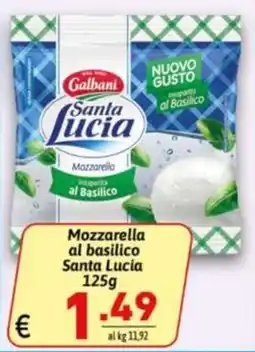 Ipercarni Mozzarella al basilico Santa Lucia offerta