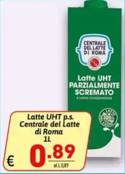 Ipercarni Latte UHT parzialmente scremato Centrale del Latte di Roma offerta