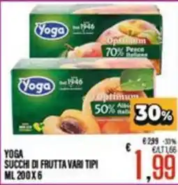 Supermercati EffePiù Yoga succhi di frutta vari tipi offerta