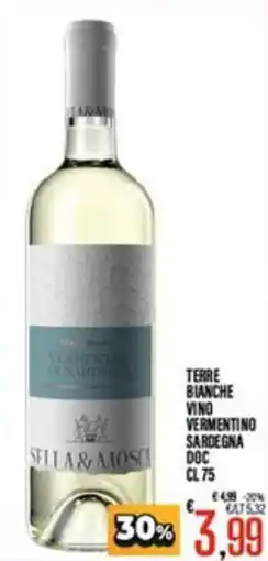 Supermercati EffePiù Terre Bianche Vino Vermentino Sardegna DOC offerta