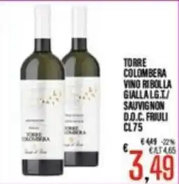 Supermercati EffePiù Torre Colombera Vino Ribolla Gialla L.G.T./Sauvignon D.O.C. Friuli offerta