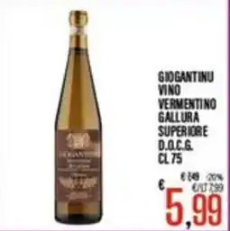 Supermercati EffePiù GioGantinu vino vermentino gallura superiore d.o.c.g. offerta