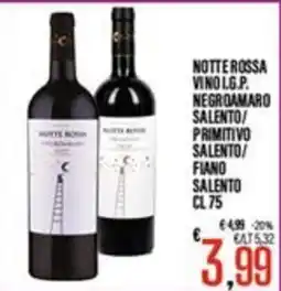 Supermercati EffePiù Notte Rossa Vino I.G.P. Negroamaro Salento / Primitivo Salento / Fiano Salento offerta