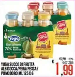 Supermercati EffePiù Yoga succo di frutta albicocca/pera/pesca/pomodoro offerta