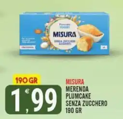 Tutto Buono Misura merenda plumcake senza zucchero offerta