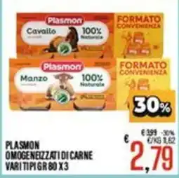 Supermercati EffePiù Plasmon omogeneizzati di carne offerta