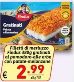 Ipercarni Filletti di merluzzo Findus gratinati offerta