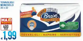 MD Discount Tovaglioli Monovelo 30 x 32 400 pezzi offerta