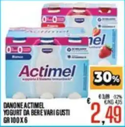 Supermercati EffePiù Danone Actimel yogurt da bere vari gusti offerta