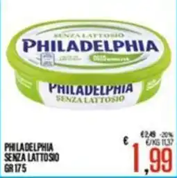 Supermercati EffePiù Philadelphia senza lattosio offerta