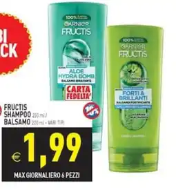 Supermercati Agorà Garnier Fructis Shampoo e Balsamo offerta