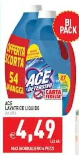 Supermercati Agorà Ace lavatrice liquido offerta
