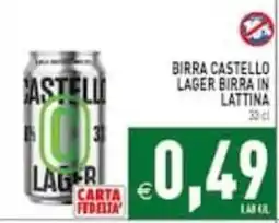 Supermercati Agorà Birra Castello Lager offerta