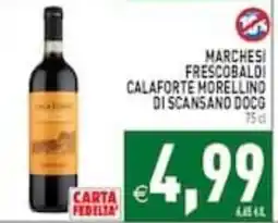 Supermercati Agorà Marchesi Frescobaldi Calaforre Morellino di Scansano DOCG offerta