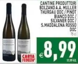 Supermercati Agorà Cantine Produttori Bolzano A.A. Muller offerta
