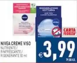 Supermercati Agorà Nivea creme viso nutriente / rinfrescante offerta
