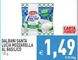 Supermercati Agorà Galbani Santa Lucia Mozzarella al basilico offerta