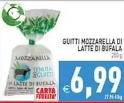 Supermercati Agorà Guitti mozzarella di latte di bufala offerta