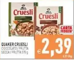 Supermercati Agorà Quaker Cruesli Cioccolato / Frutta offerta
