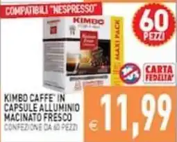 Supermercati Agorà Kimbo Caffè in capsule alluminio macinato fresco offerta