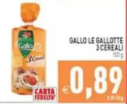 Supermercati Agorà Gallo le gallotte 3 cereali offerta