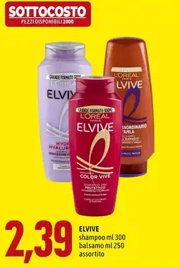 Madis Elvive shampoo ml 300 balsamo ml 250 assortito offerta