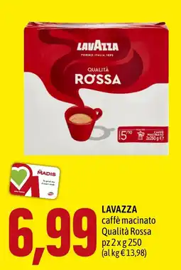 Madis Lavazza caffè macinato Qualità Rossa offerta
