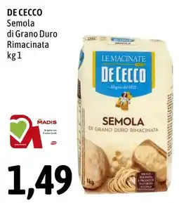 Madis Semola di Grano Duro Rimacinata De Cecco offerta