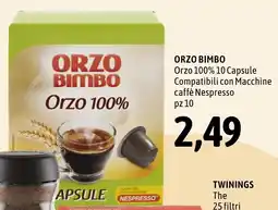 Madis Orzo Bimbo Orzo 100% 10 Capsule Compatibili con Macchine caffè Nespresso offerta