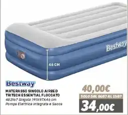Orizzonte Materasso singolo airbed tritech essential floccato Bestway offerta