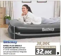 Orizzonte Bestway airbed plus singolo floccato doppio offerta