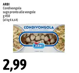 Madis Condovongola sugo pronto alle vongole ARBI offerta