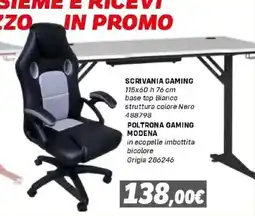 Orizzonte Scrivania gaming Poltrona gaming Modena offerta
