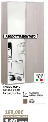 Orizzonte Paride Olmo armadio 2 ante 1 anta specchio offerta