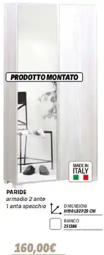 Orizzonte Paride armadio 2 ante 1 anta specchio offerta