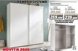 Orizzonte Armadio Sistema a 2 Ante Scorrevoli bianche laccate offerta