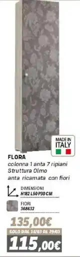 Orizzonte Flora colonna 1 anta 7 ripiani offerta
